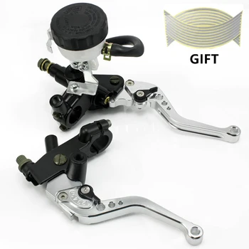 7/8" 22mm 125-400CC Silver Adjuestment Motorcycle Brake Clutch Levers Master Cylinder Reservoir Set D40 
7/8" 22mm 125-400CC Silver Adjuestment Motorcycle Brake Clutch Levers Master Cylinder Reservoir Set D40