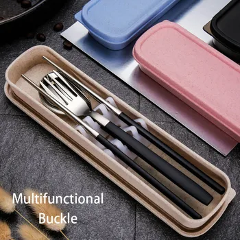 YosHouse Dinner Set Cutlery Stainless Steel Tableware Fork Spoon Chopstick Dinnerware Set with Box & Bag Western Dinner Tools 
YosHouse Dinner Set Cutlery Stainless Steel Tableware Fork Spoon Chopstick Dinnerware Set with Box & Bag Western Dinner Tools