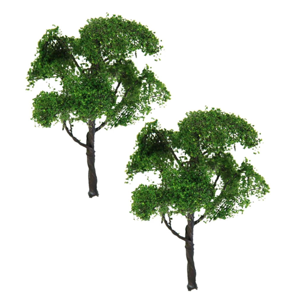 2x Green Mini Elm Tree Model 1/75 Scale HO Layout Train Railway Architecture 2x Green Mini Elm Tree Model 1/75 Scale HO Layout Train Railway Architecture