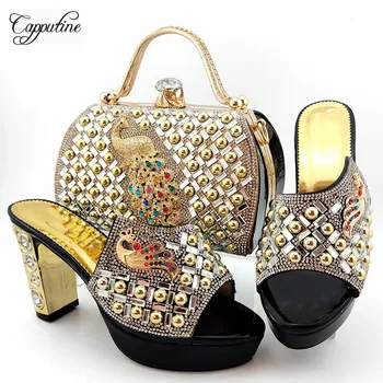Most Fashion Black Pumps With Handbag Amazing High Heel Shoes And Bag Set With Peacock Design MD015 Heel Height 10.5cm 
Most Fashion Black Pumps With Handbag Amazing High Heel Shoes And Bag Set With Peacock Design MD015 Heel Height 10.5cm