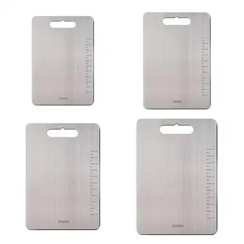 4 sizes Stainless Steel Chopping Block Anti-mildew Cutting Boards Chopping Board with Scale Fruit Vegetable Meat Tools
4 sizes Stainless Steel Chopping Block Anti-mildew Cutting Boards Chopping Board with Scale Fruit Vegetable Meat Tools