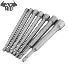 DANIU. 7 piezas 1/4 pulgadas hexagonal adaptador de 5-12mm profesional magnético tuerca Driver Set zócalo métrico Taladro poco adaptador(China)