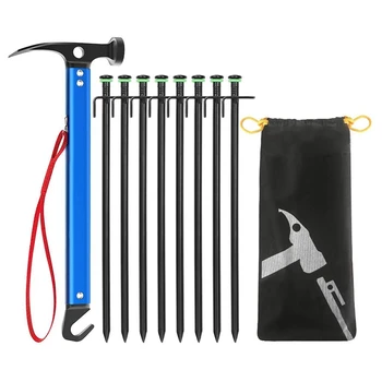 8Pcs Tent Pegs Stakes Heavy Duty Tent Stakes Light Tent Mallet Hammer for Camping, Hiking, Backpacking, Gardening
8Pcs Tent Pegs Stakes Heavy Duty Tent Stakes Light Tent Mallet Hammer for Camping, Hiking, Backpacking, Gardening