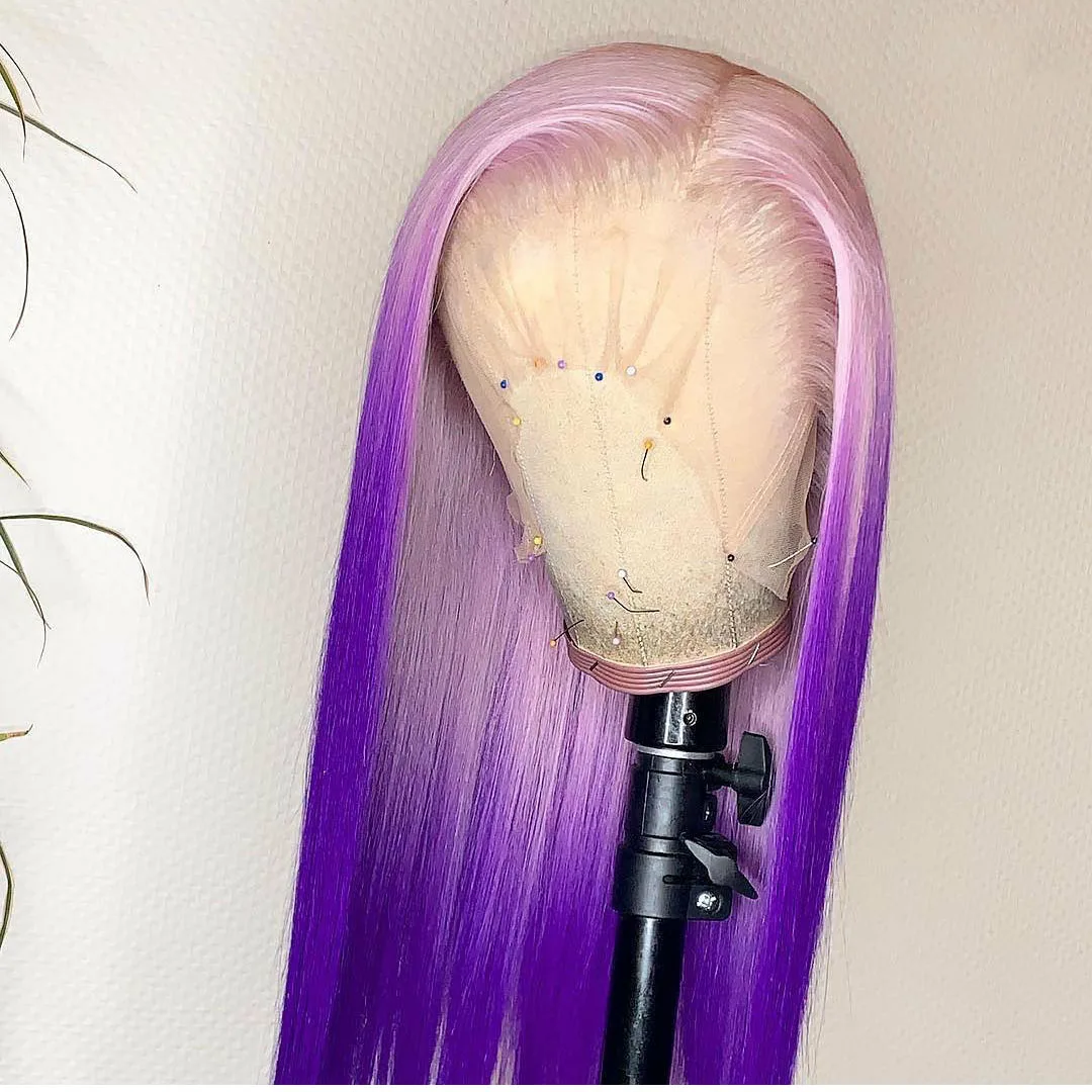 Omber Purple Long Straight Colorful Human Remy Hair Lace Frontal Wig With Baby Hair Glueless Lace Wigs Preplucked For Women
Omber Purple Long Straight Colorful Human Remy Hair Lace Frontal Wig With Baby Hair Glueless Lace Wigs Preplucked For Women
