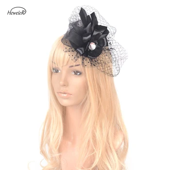 Women Black Fascinator Handmade Feather Crystal Lace Veil Hat Church Hair Clip Cocktail Races Headdress Party Wedding Accessory
Women Black Fascinator Handmade Feather Crystal Lace Veil Hat Church Hair Clip Cocktail Races Headdress Party Wedding Accessory