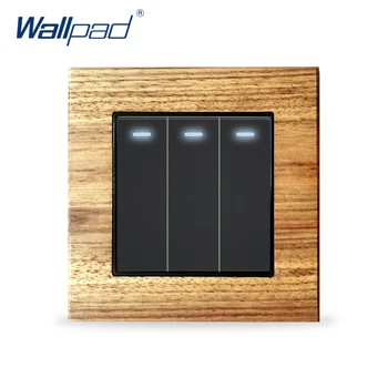3 Gang 1 Way 2 Way Switch With Blue LED Indicator Real Wood Panel Wallpad Wall Light Switch Interrupteur Rocker Switches
3 Gang 1 Way 2 Way Switch With Blue LED Indicator Real Wood Panel Wallpad Wall Light Switch Interrupteur Rocker Switches