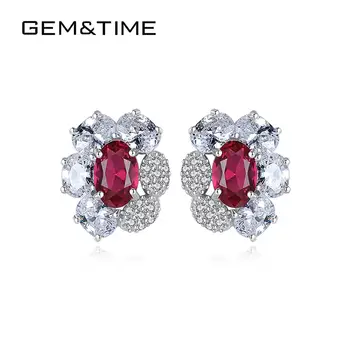 Gem&Time Genuine Garnet 925 Sterling Silver Stud Earrings For Women Flower Plant Created Earrings Jewelry Pendientes Mujer Moda
Gem&Time Genuine Garnet 925 Sterling Silver Stud Earrings For Women Flower Plant Created Earrings Jewelry Pendientes Mujer Moda