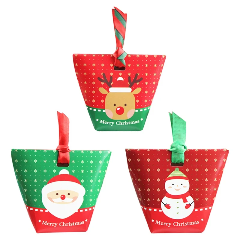 christmas paper gift bag xmas candy carrier present boxes