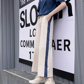 Women Drawstring Wide Leg Pants Vintage High Waist Trousers Side Striped Patchwork Pants
Women Drawstring Wide Leg Pants Vintage High Waist Trousers Side Striped Patchwork Pants
