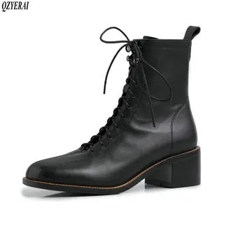 QZYERAI New style Genuine leather Lace-up boots Women's boots The European Autumn and winter Female boots cowhide Women's shoes
QZYERAI New style Genuine leather Lace-up boots Women's boots The European Autumn and winter Female boots cowhide Women's shoes
