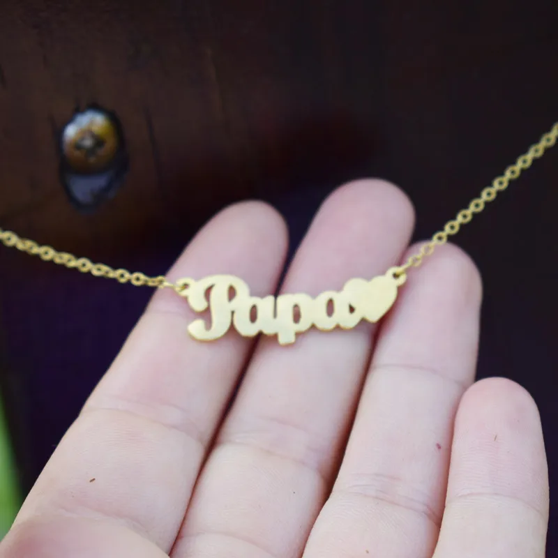 Ожерелье Papa из нержавеющей стали с надписью для женщин I love Dad подарок на день отца