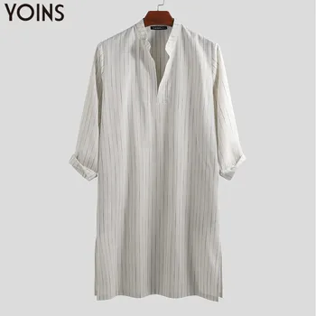 YOINS 2020 Saudi Arab Muslim Kaftan Men Long Sleeve V Neck Striped Islamic Arab Caftan Long Tunic Robe Men Jubba Thobe Clothes
YOINS 2020 Saudi Arab Muslim Kaftan Men Long Sleeve V Neck Striped Islamic Arab Caftan Long Tunic Robe Men Jubba Thobe Clothes