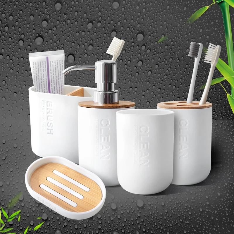 1-Bamboo-Soap-Dish-Soap-Dispenser-Toothbrush-Holder-Soap-Holder-Bathroom-Accessories