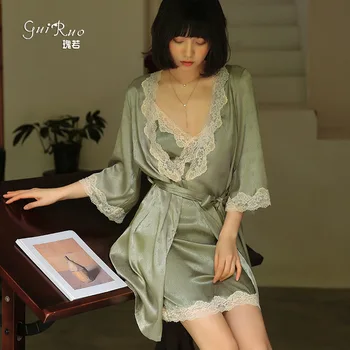 New Winter Women's Lace Nightgown Leisurewear Suit Dressing Gown Camisola Koszula Nocna Bielizna Nocna Dormir Tops Bathrobe 
New Winter Women's Lace Nightgown Leisurewear Suit Dressing Gown Camisola Koszula Nocna Bielizna Nocna Dormir Tops Bathrobe