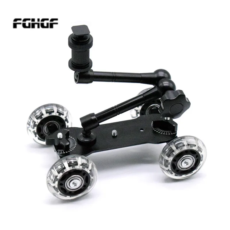 Mobile Rolling Sliding Dolly Stabilizer Skater Slider 11"Articulating Magic Arm Camera Rail Stand Photography Car For GoPro 7 6
Mobile Rolling Sliding Dolly Stabilizer Skater Slider 11"Articulating Magic Arm Camera Rail Stand Photography Car For GoPro 7 6
