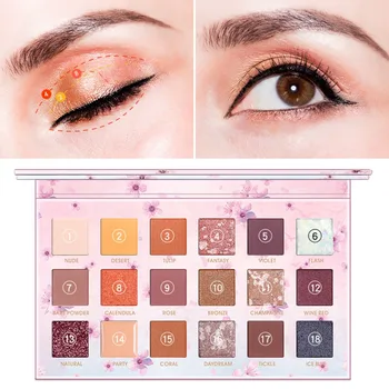 18 Color Cherry Blossom Eyeshadow Long Lasting Waterproof Smudge-proof Shimmer Matte Eye Shadow Palette For Beginner
18 Color Cherry Blossom Eyeshadow Long Lasting Waterproof Smudge-proof Shimmer Matte Eye Shadow Palette For Beginner