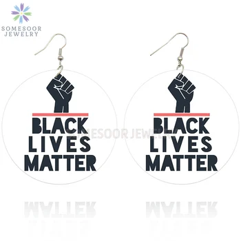 SOMESOOR Double Sides Printing African Power Fist Wooden Drop Earrings Black Live Matter Afro Wood Dangle Jewelry For Women Gift 
SOMESOOR Double Sides Printing African Power Fist Wooden Drop Earrings Black Live Matter Afro Wood Dangle Jewelry For Women Gift