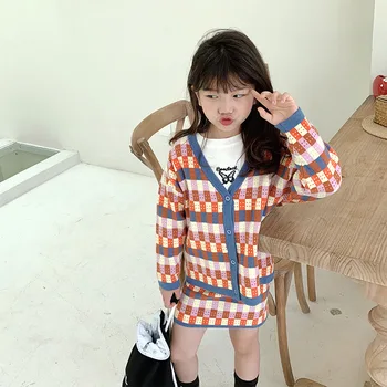 Girls Autumn Sweater Set clothing 2020 New Style Korean Style Children's Plaid Baby Casual Long Sleeve Two-Piece Skirt kids
Girls Autumn Sweater Set clothing 2020 New Style Korean Style Children's Plaid Baby Casual Long Sleeve Two-Piece Skirt kids