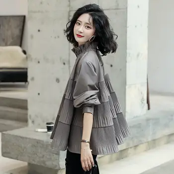 WOMEHGAG 2020 SPRING New Blouse Patchwork Casual Loose Solid Lantern Button Long-sleeve Pleated Fashion Turtleneck Womens A335
WOMEHGAG 2020 SPRING New Blouse Patchwork Casual Loose Solid Lantern Button Long-sleeve Pleated Fashion Turtleneck Womens A335