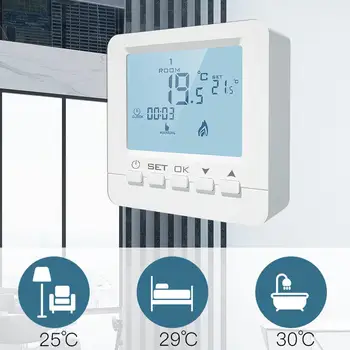 LCD Programmable Electric Digital Floor Heating Room Air Thermostat Warm Floor Controller
LCD Programmable Electric Digital Floor Heating Room Air Thermostat Warm Floor Controller