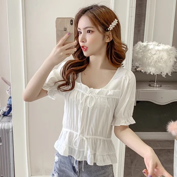 COIGARSAM blouse women New Summer Square Collar blusas womens tops and blouses White Pink Purple Green 8054
COIGARSAM blouse women New Summer Square Collar blusas womens tops and blouses White Pink Purple Green 8054