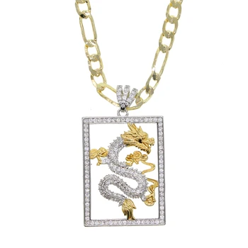 New Iced Out Bling CZ Two Tone Silver Color Dragon Pendant Necklace Cuban Link Chain Dragon Charm Choker Hip hop Women Jewelry
New Iced Out Bling CZ Two Tone Silver Color Dragon Pendant Necklace Cuban Link Chain Dragon Charm Choker Hip hop Women Jewelry
