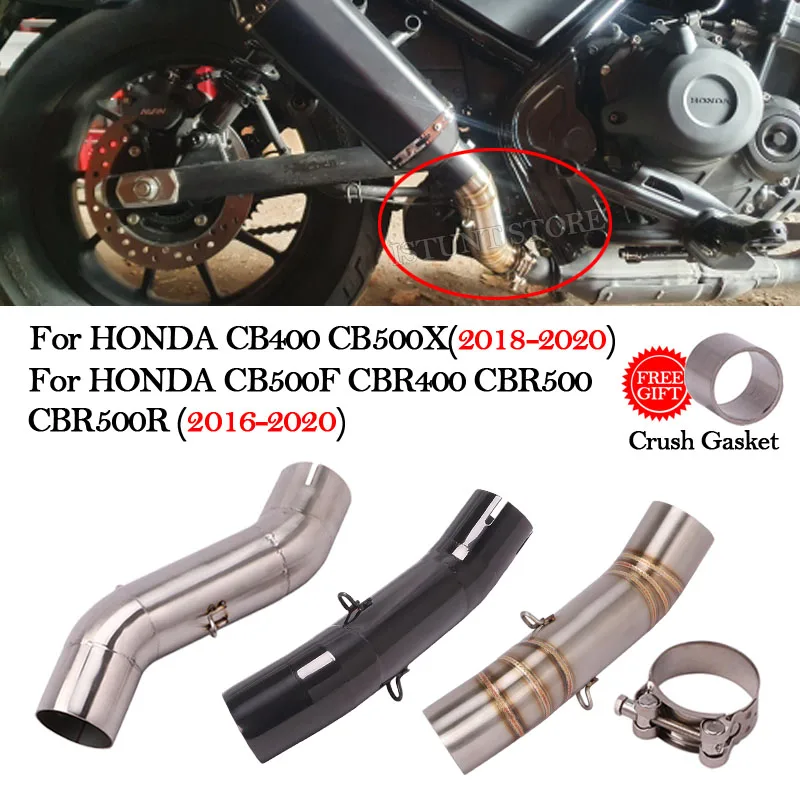 

Motorcycle Eexhaust Modified Echappement Escape Middle Link Pipe For Honda CB400 CBR400 CB500F CB500X CBR500 CBR500R 2016 - 2020