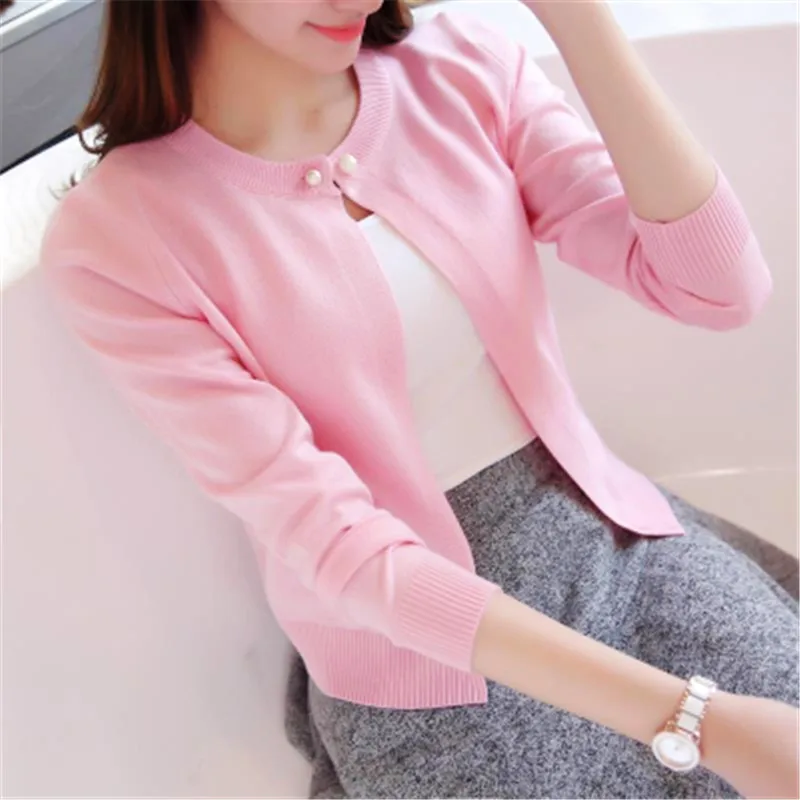 Spring Summer Knitting Cardigan Short Thin Coat Women Long-Sleeved Solid Color Sweater Cardigans 2019 Female Sunscreen Clothing
Spring Summer Knitting Cardigan Short Thin Coat Women Long-Sleeved Solid Color Sweater Cardigans 2019 Female Sunscreen Clothing