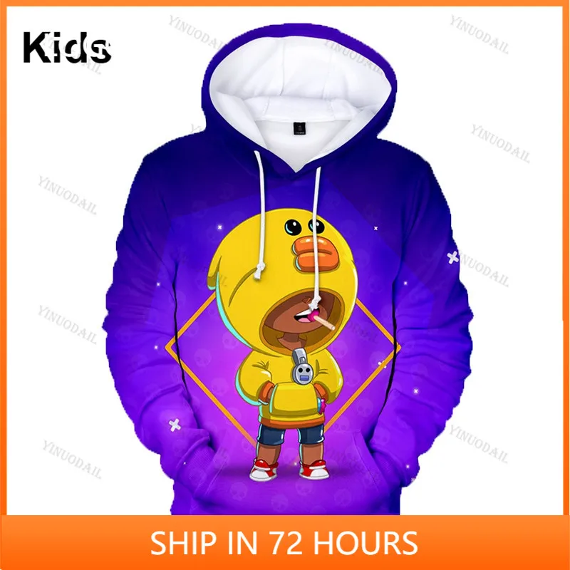 

Brawls Game 3D Print Hoodies Men Clothing Harajuku Sweatshirt Children Cute Crow Shoot Kids Star Leon Child Tops Boys Girls