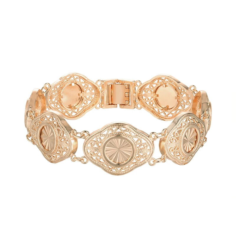19MM Big Wide Women Ladies 585 Rose Gold Color Toggle Bracelet Hollow Pattern Chains | Украшения и аксессуары