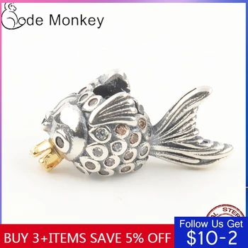 CodeMonkey Authentic 925 Stelring Silver Small Goldfish With Crown Charms Beads Fit Original Bracelet Dangle Jewelry CMS153
CodeMonkey Authentic 925 Stelring Silver Small Goldfish With Crown Charms Beads Fit Original Bracelet Dangle Jewelry CMS153