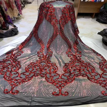 2019 New Design African advanced Sequins Tulle Lace Fabric High Quality Nigerian Sequins Lace Embroidered Tulle Fabric Red Color
2019 New Design African advanced Sequins Tulle Lace Fabric High Quality Nigerian Sequins Lace Embroidered Tulle Fabric Red Color