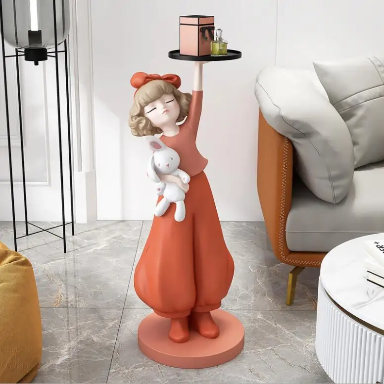 European Large Floor Cute Girl With Rabbit Storage Tray Resin Statue Feng shui Villa Hotel Decoration Home room Sculpture Crafts
European Large Floor Cute Girl With Rabbit Storage Tray Resin Statue Feng shui Villa Hotel Decoration Home room Sculpture Crafts