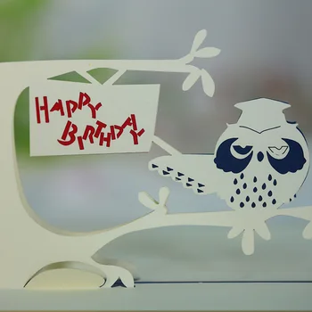 Pinni creative 3D hand-cut paper carving owl birthday gift business postcard Children's Day greeting card 
Pinni creative 3D hand-cut paper carving owl birthday gift business postcard Children's Day greeting card