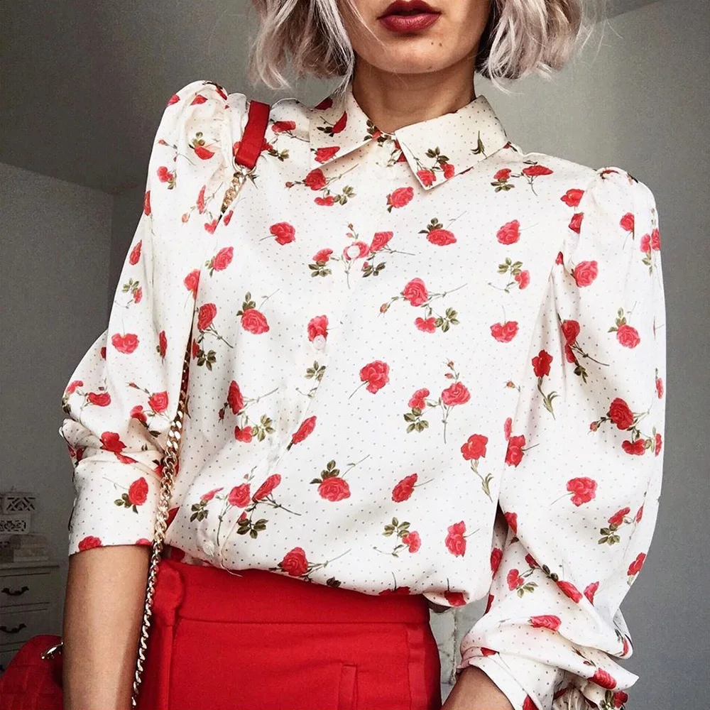 Vintage Blouse Women Floral Print Ladies Tops Autumn Puff Sleeve Women Shirts Casual blusa feminina Streetwear camisas mujer D30
Vintage Blouse Women Floral Print Ladies Tops Autumn Puff Sleeve Women Shirts Casual blusa feminina Streetwear camisas mujer D30