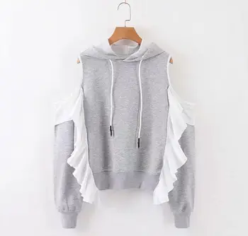 HCBLESS 2019 autumn women's fashion Off Shoulder Ruffled Hoodie sweatshirts wild top
HCBLESS 2019 autumn women's fashion Off Shoulder Ruffled Hoodie sweatshirts wild top