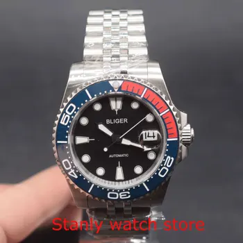 Sapphire crystal Bliger 40mm black dial luminous ceramic rotating bezel miyota 8215 automatic movement men's wrist watch
Sapphire crystal Bliger 40mm black dial luminous ceramic rotating bezel miyota 8215 automatic movement men's wrist watch