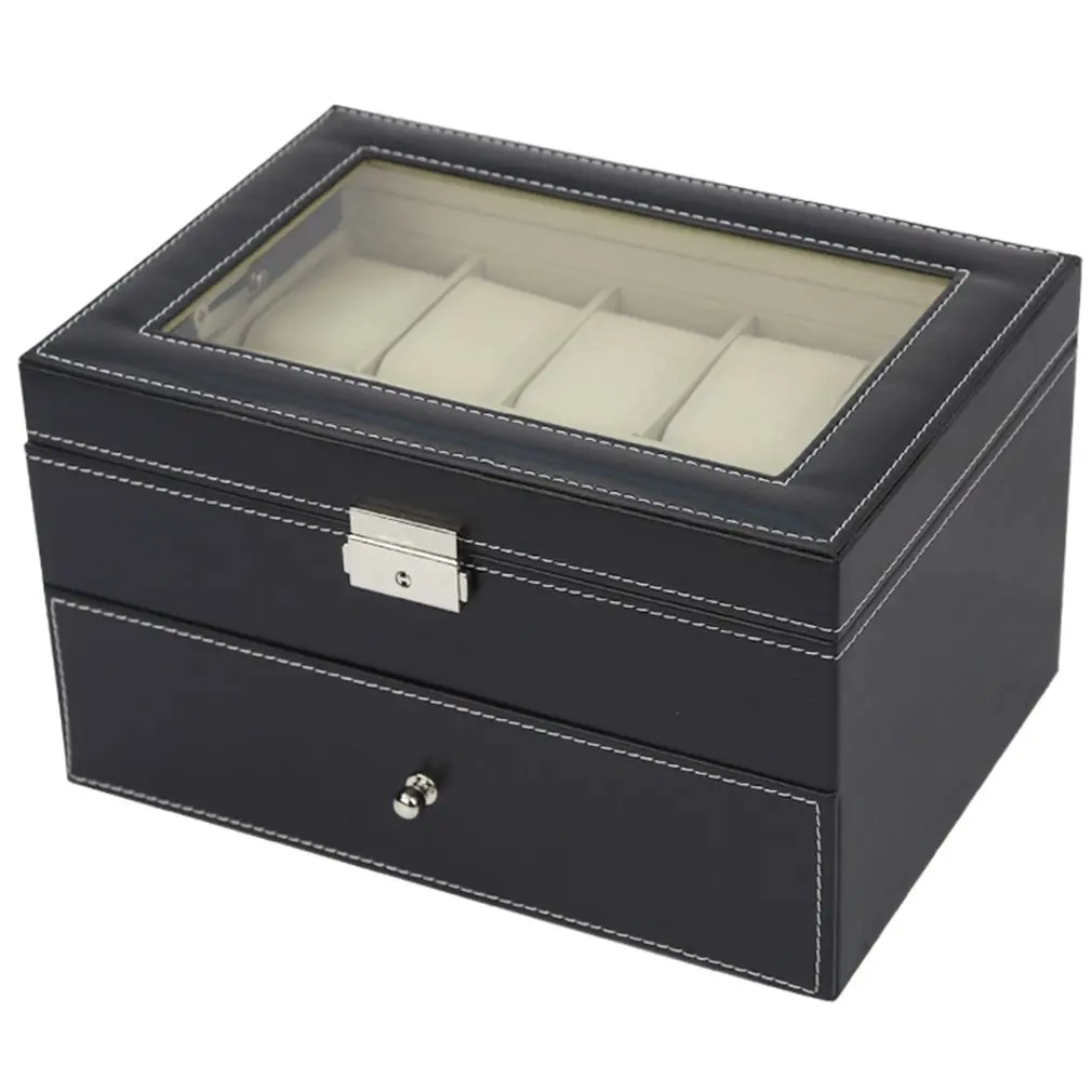 Luxury Double Layer 10+5 Grids Watches Sunglasses Display Jewelry Organizer Watch Glasses Storage Box Case PU Leather Caket
Luxury Double Layer 10+5 Grids Watches Sunglasses Display Jewelry Organizer Watch Glasses Storage Box Case PU Leather Caket