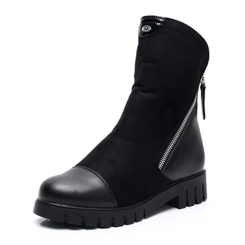 EIE Double Zippers Women Boots Thick Fur Warm Ankle Boots Women Winter Suede Leather Low Heels Thick Sole Ladies Basic Botas
EIE Double Zippers Women Boots Thick Fur Warm Ankle Boots Women Winter Suede Leather Low Heels Thick Sole Ladies Basic Botas