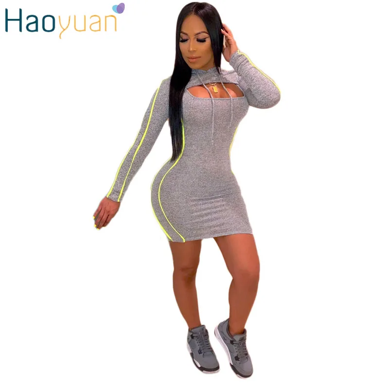 HAOYUAN Sexy Patchwork 2 Piece Set Hooded Irregular Crop Tops and Sleeveless Mini Dress Matching Sets Clubwear Party Women Sets
HAOYUAN Sexy Patchwork 2 Piece Set Hooded Irregular Crop Tops and Sleeveless Mini Dress Matching Sets Clubwear Party Women Sets