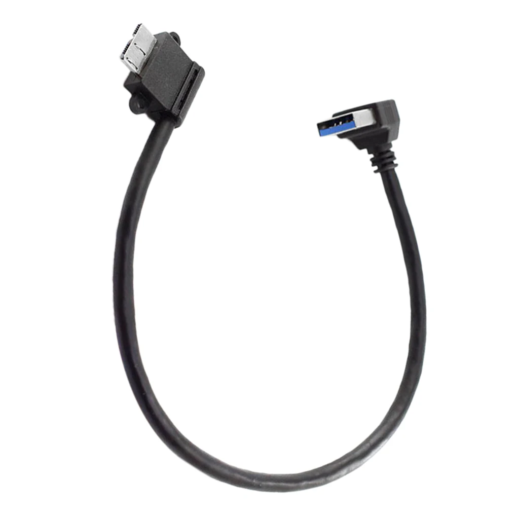 25cm USB 3.0 A Male Plug to Micro B male 10pin 90 Degree Down angle Short Cable 25cm USB 3.0 A Male Plug to Micro B male 10pin 90 Degree Down angle Short Cable