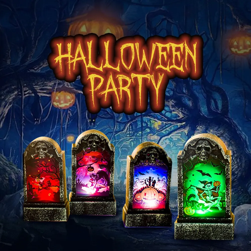 Holiday Light Unique Retro Imitation Delicate Four Kinds Tombstone Color Changing Function Halloween Party Decoration Lamp
Holiday Light Unique Retro Imitation Delicate Four Kinds Tombstone Color Changing Function Halloween Party Decoration Lamp