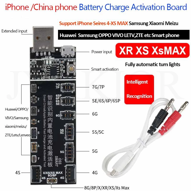 Jyrkior For iPhone X/XS/MAX 11 Pro Max 8/8P/7/Samsung Battery Fast Charger /Activation Circuit Tester PCB Board Repair Tools
