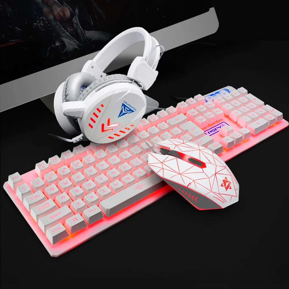 4Pcs USB Wired Desktop Illuminated Mechanical Accessories Backlight Gaming Mouse Home Computer Keyboard Set Pad Headset
4Pcs USB Wired Desktop Illuminated Mechanical Accessories Backlight Gaming Mouse Home Computer Keyboard Set Pad Headset