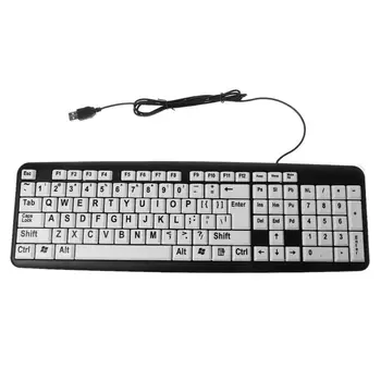 USB Wired PC Computer Game Gaming Keyboard High Contrast Large Print White Keys Black Letter for Old People Elderly Men
USB Wired PC Computer Game Gaming Keyboard High Contrast Large Print White Keys Black Letter for Old People Elderly Men