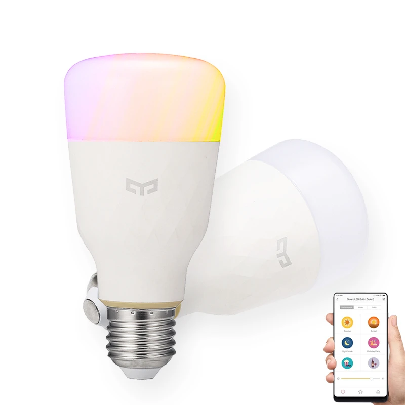 

Yeelight YLDP06YL E26 E27 10W RGBW Smart ControlLED Bulb Work With Amazon Alexa AC100-240V for Desk Night Light Lamp