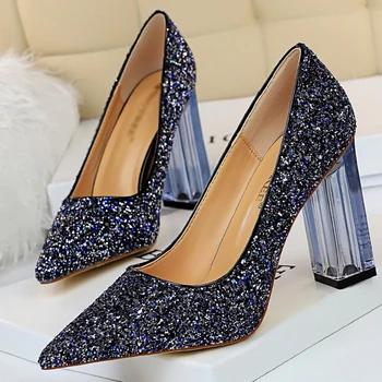 Transparent square high heel pumps sequins high heels white large size 41 42 43 women's shoes golden bridal shoes single shoes
Transparent square high heel pumps sequins high heels white large size 41 42 43 women's shoes golden bridal shoes single shoes