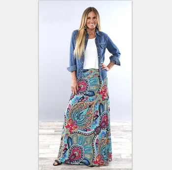 Fashion 2020 Long Skirt Women Loose Casual Flower Printed Long Skirts Beach Traveling Bohemia Vintage Ladies Chiffon Skirt
Fashion 2020 Long Skirt Women Loose Casual Flower Printed Long Skirts Beach Traveling Bohemia Vintage Ladies Chiffon Skirt