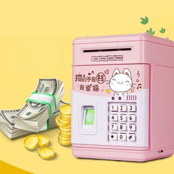 Electronic Fingerprint Piggy Bank Safe Money Box Children Digital Coins Cash Saving Safe Deposit ATM Machine Money Bank Toy
Electronic Fingerprint Piggy Bank Safe Money Box Children Digital Coins Cash Saving Safe Deposit ATM Machine Money Bank Toy