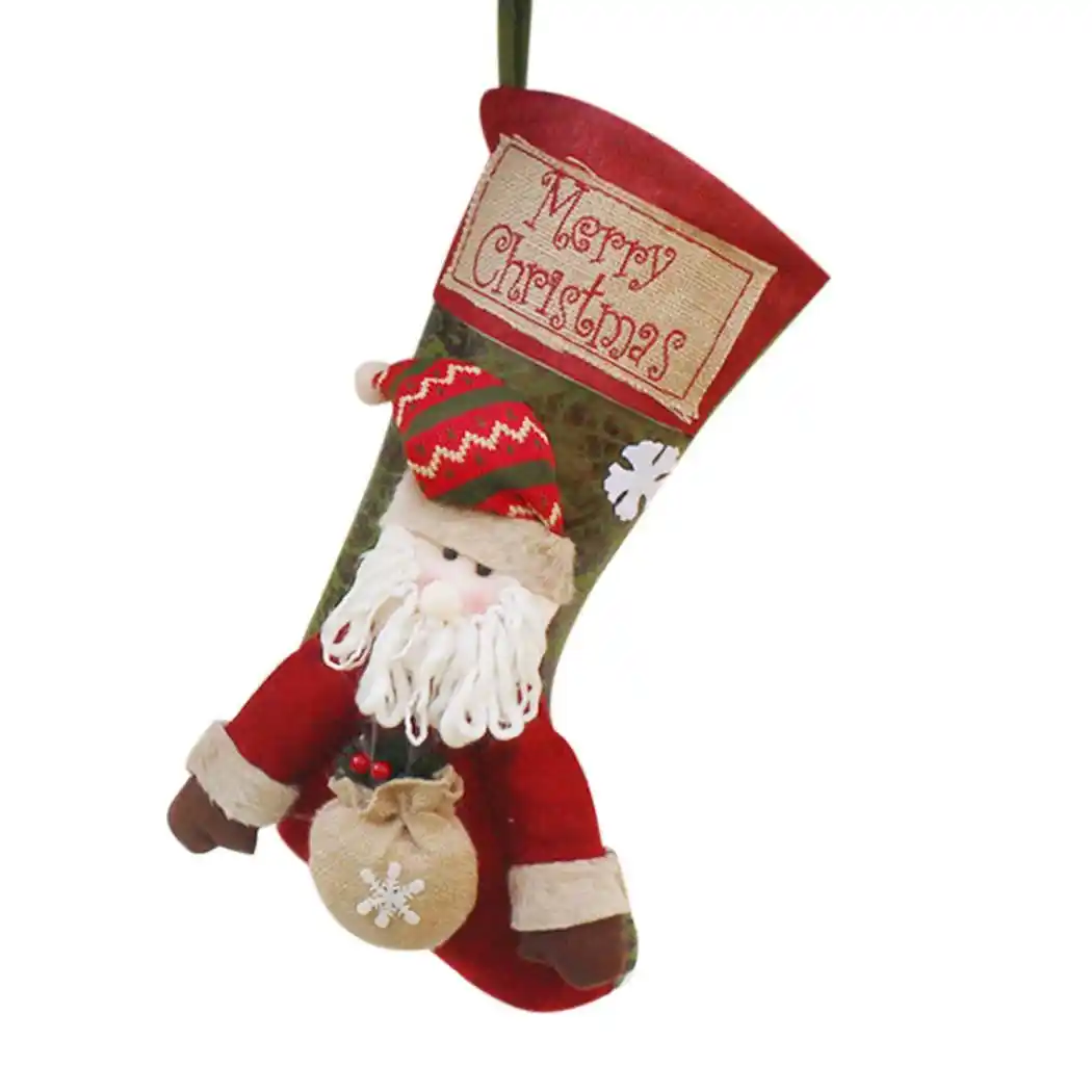 christmas decorations pendant party cartoon pattern socks gift